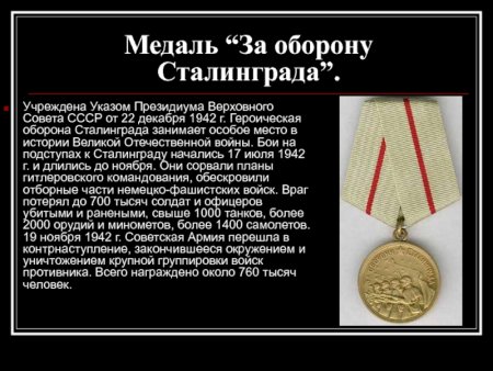Сталинградская битва медаль за оборону Сталинграда