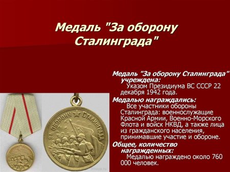 Медаль за оборону Сталинграда