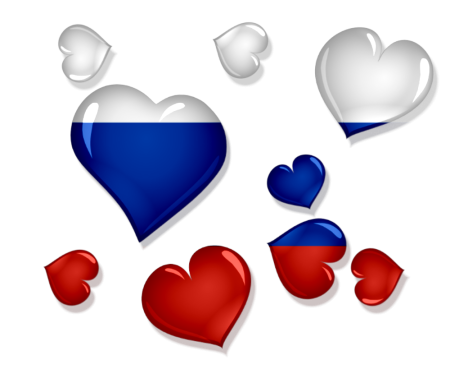 Российский флаг в виде сердца