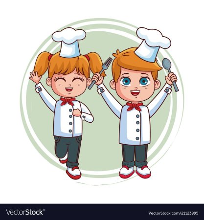 Мальчик и девочка повар