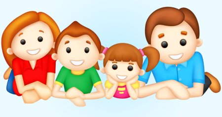 Семья на прозрачном фоне