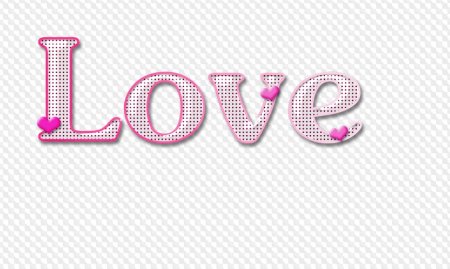 Надпись Love на прозрачном фоне