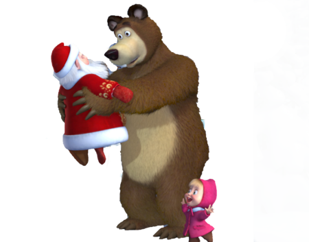 Зимний медведь мультяшный