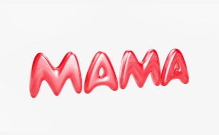 Слово мама на прозрачном фоне