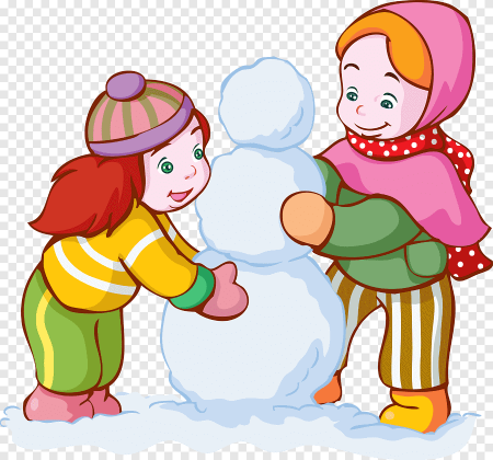 Дети лепят снеговика