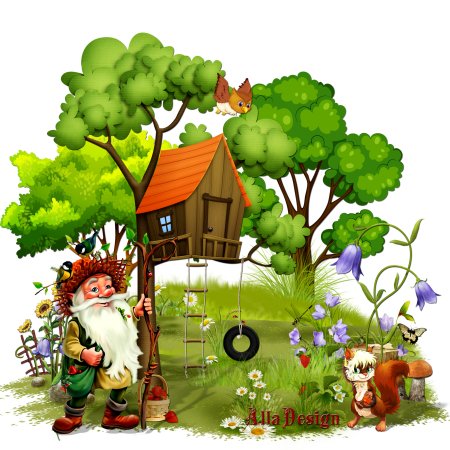 Сказочный лес на прозрачном фоне