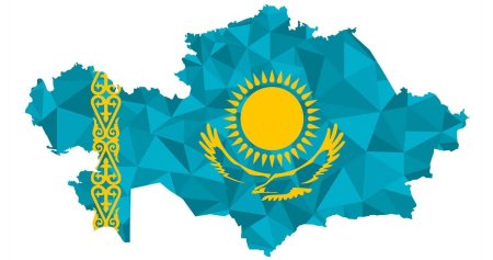 Казахстан карта флаг