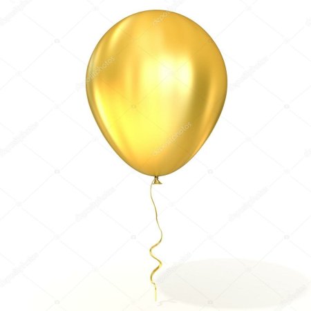 Воздушный шарик с золотой лентой