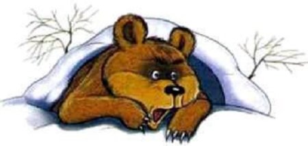 Мультяшная медведь спит