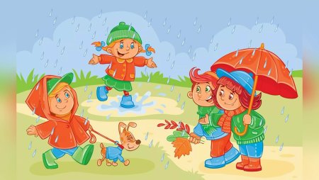 Дети на прогулке мультяшные