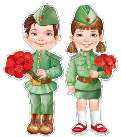 Дети в военной форме вектор