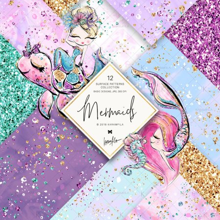 Mother and Baby Unicorn Clipart