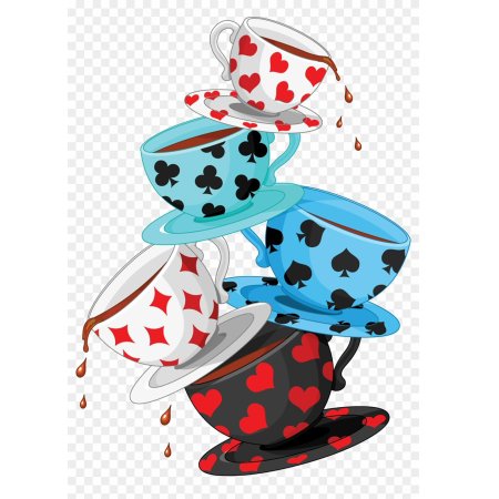 Чаепитие из Алисы в стране чудес вектор