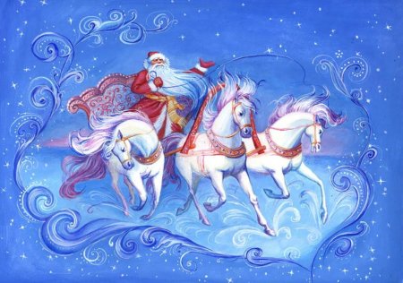 Новогодняя тройка лошадей