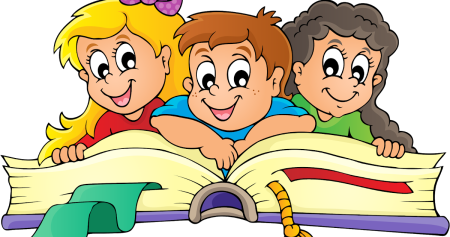 Дети читают книги клипарт