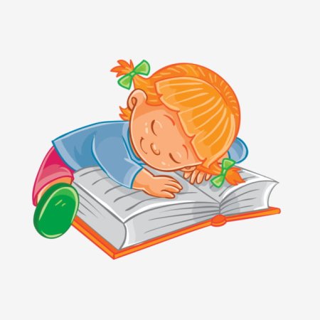 Ребенок спит с книгой
