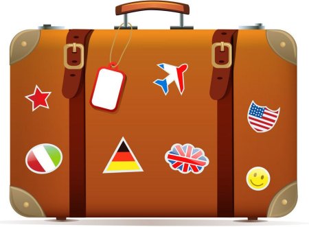 Чемодан сбоку вектор