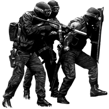 Спецназовец на прозрачном фоне