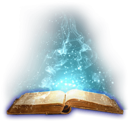 Волшебная книга на прозрачном фоне