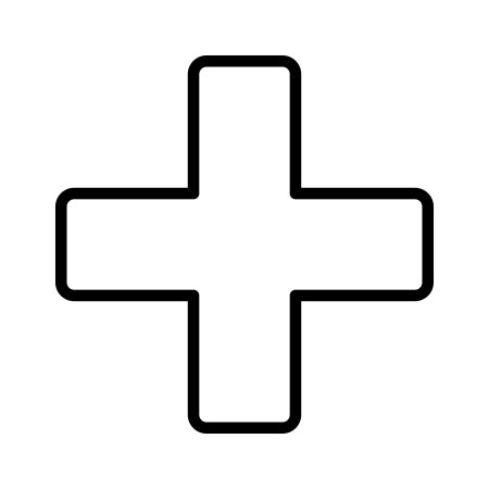 Знак плюс белый