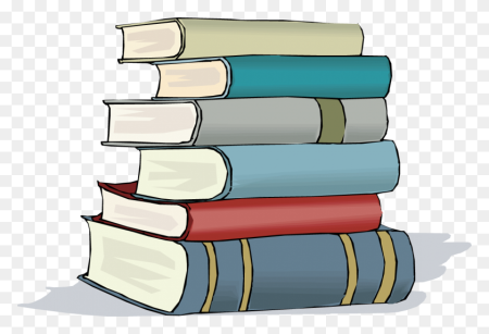 Стопка книг на прозрачном фоне