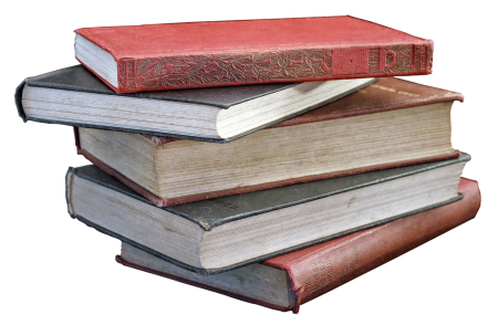 Стопка книг на прозрачном фоне