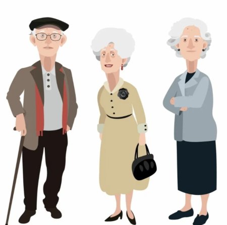 Пенсионеры иллюстрация