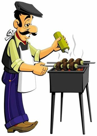 Шашлычник рисованный