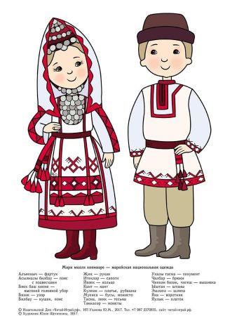 Марийский национальный костюм рисунок