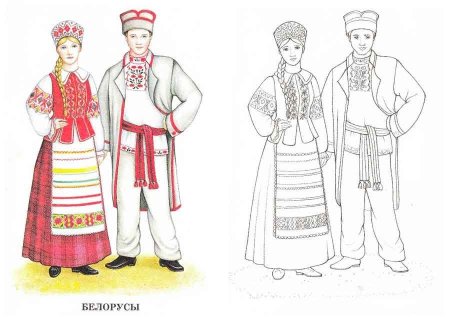 Чуваши национальный костюм раскраска