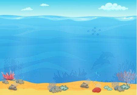 Мультяшное Песчаное дно океана