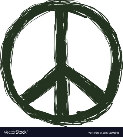 Знак хиппи черный