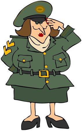 Женщина в военной форме карикатура