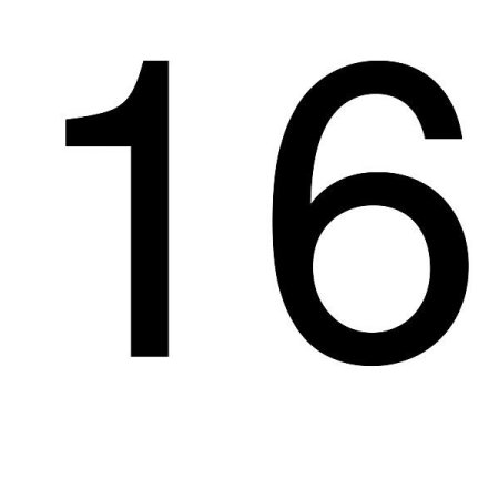 Цифра 16 на белом фоне