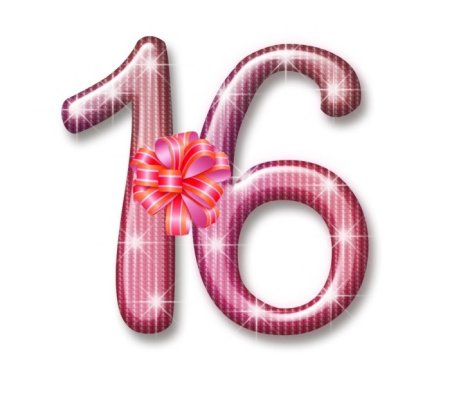 Цифра 16 красивая