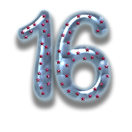 Цифра 16 красивая