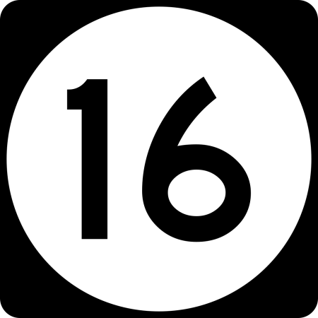 Цифра 16 в круге