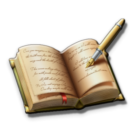 Книга с ручкой на прозрачном фоне