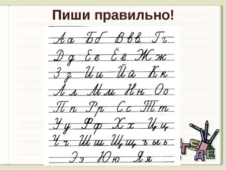 Правильное написание букв