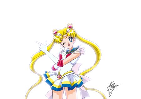 Сейлормун Sailor Moon Усаги на белом фоне