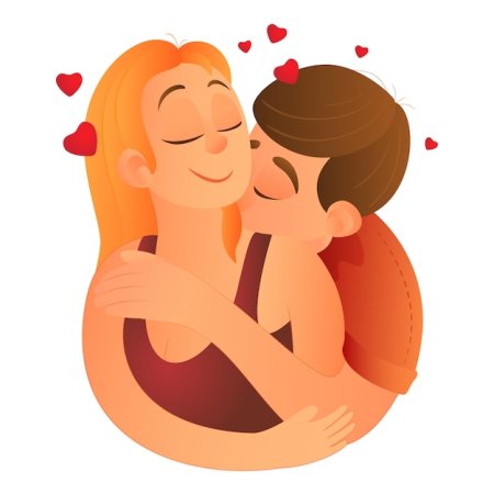 Стикеры мужчина и женщина обнимаются