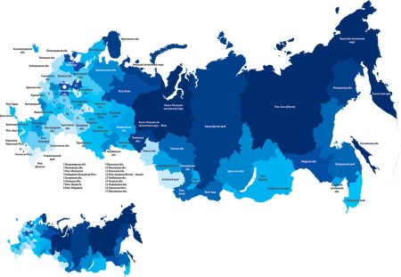 Векторная карта России с регионами