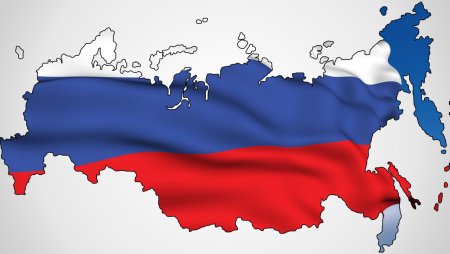Карта России с флагом