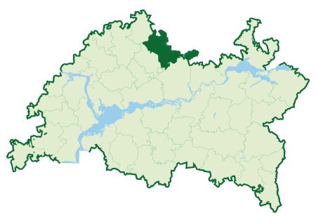 Кукморский район на карте Татарстана