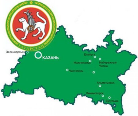 Казань на карте Татарстана