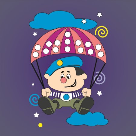 Аппликация парашютист