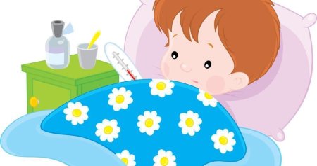 Больной ребенок на прозрачном фоне
