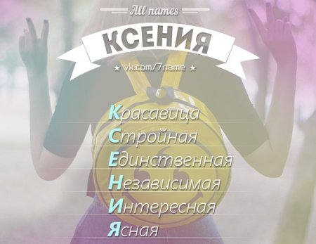 Имя Ксения по буквам