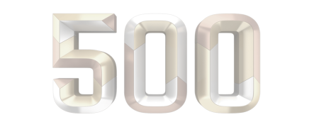 Цифра 500 на прозрачном фоне