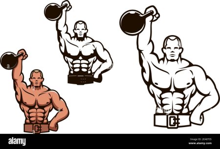 Силуэт спортсмена с гирями